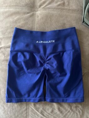 Alphalete indigo High-Waist amplify shorts